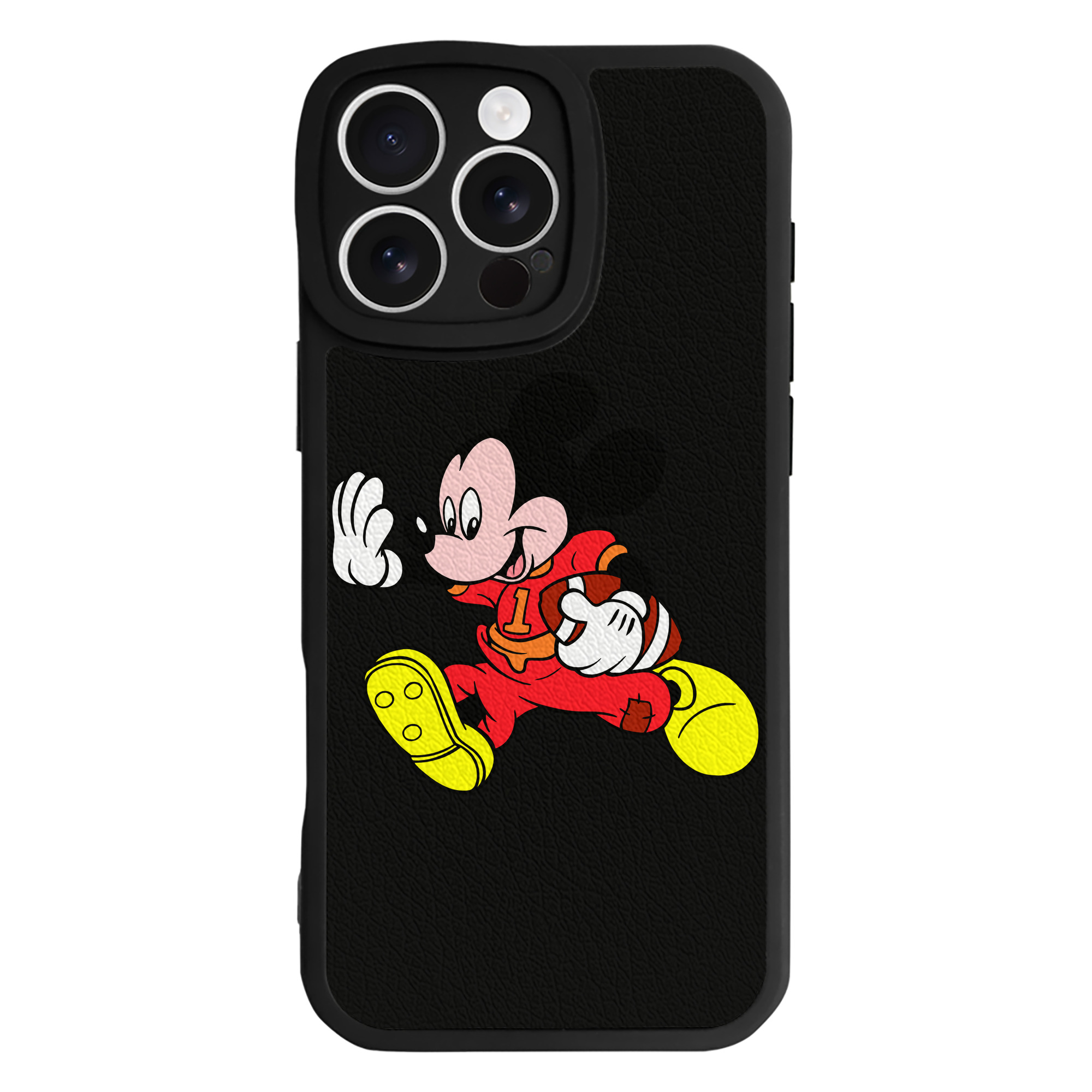 （画像用） ミッキーマウス Mickey Mouse 【iPhone 16シリーズ対応】シリコンスマホケース（レザー調） 材質：シリコン